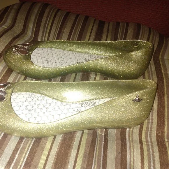 ❤️VIVIENNE WESTWOOD MELISSA Anglomania 3D Bee Light Green Ballet Flats Shoes 7.5 - Picture 3 of 9